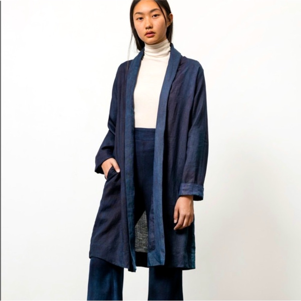 OSEI DURO Theca Coat deep organic indigo cotton